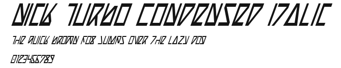 Nick Turbo Condensed Italic Preview