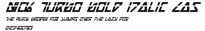 Nick Turbo Bold Italic Las Preview