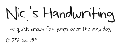 Nic's Handwriting Preview
