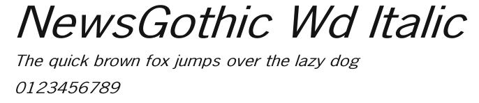NewsGothic Wd Italic Preview