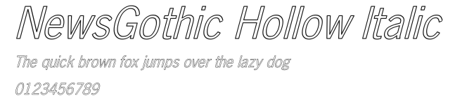 NewsGothic Hollow Italic Preview