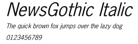 NewsGothic Italic Preview