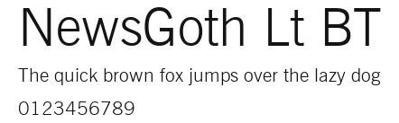 NewsGoth Lt BT Preview