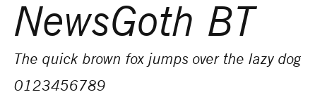 NewsGoth BT Preview