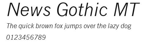 News Gothic MT Preview