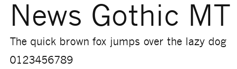 News Gothic MT Preview