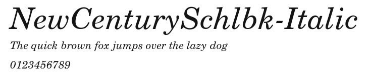 NewCenturySchlbk-Italic Preview