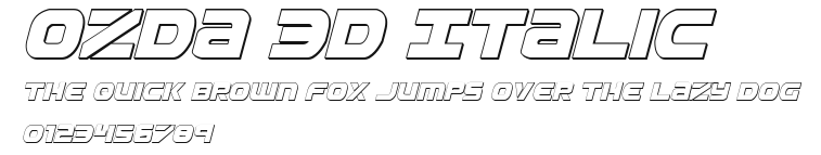 Ozda 3D Italic Preview