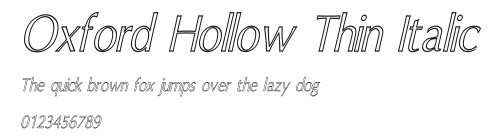 Oxford Hollow Thin Italic Preview