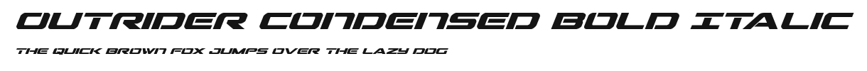 Outrider Condensed Bold Italic Preview