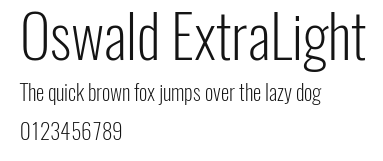 Oswald ExtraLight Preview