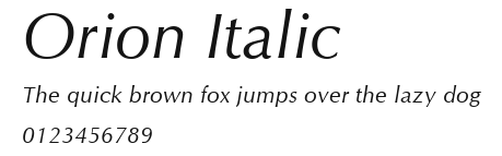 Orion Italic Preview