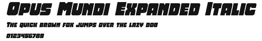 Opus Mundi Expanded Italic Preview