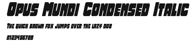Opus Mundi Condensed Italic Preview