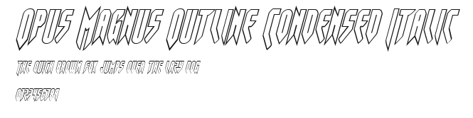 Opus Magnus Outline Condensed Italic Preview