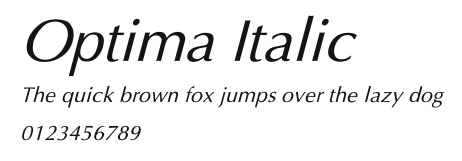 Optima Italic Preview