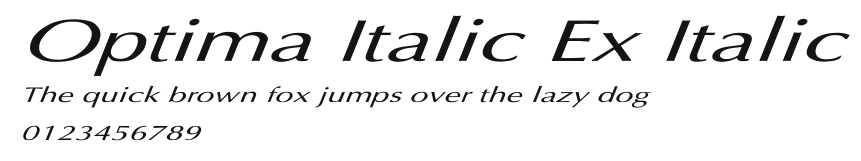 Optima Italic Ex Italic Preview