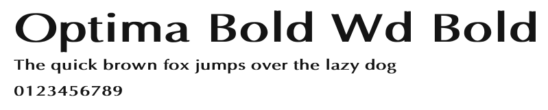 Optima Bold Wd Bold Preview