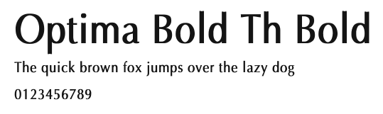 Optima Bold Th Bold Preview