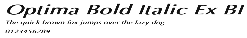 Optima Bold Italic Ex BI Preview