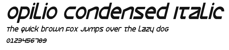Opilio Condensed Italic Preview