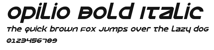 Opilio Bold Italic Preview