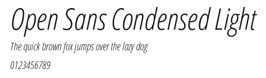 Open Sans Condensed Light Preview