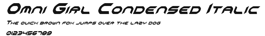 Omni Girl Condensed Italic Preview