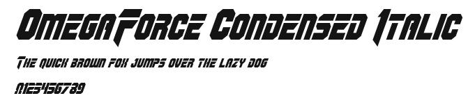 OmegaForce Condensed Italic Preview