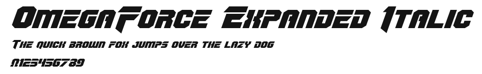 OmegaForce Expanded Italic Preview
