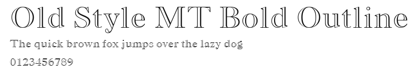 Old Style MT Bold Outline Preview