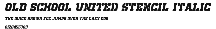 Old School United Stencil Italic Preview