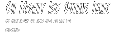 Oh Mighty Isis Outline Italic Preview
