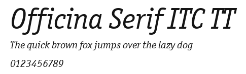Officina Serif ITC TT Preview
