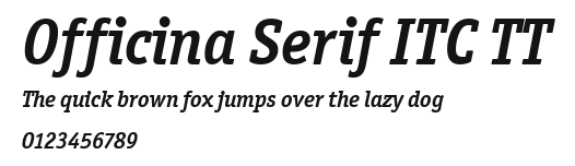 Officina Serif ITC TT Preview