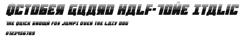 October Guard Half-Tone Italic Preview