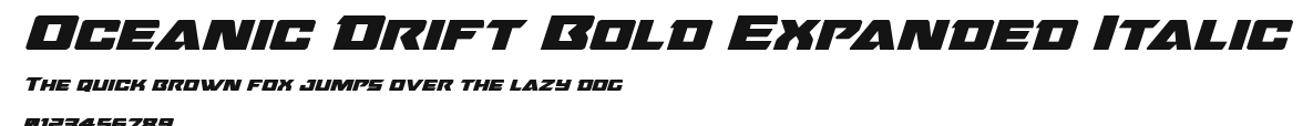 Oceanic Drift Bold Expanded Italic Preview