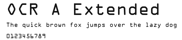 OCR A Extended Preview