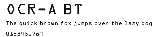 OCR-A BT Preview