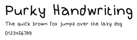 Purky Handwriting Preview