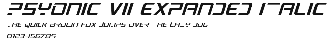 PsYonic VII Expanded Italic Preview