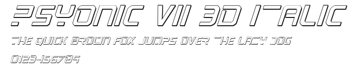 PsYonic VII 3D Italic Preview