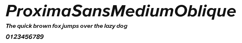 ProximaSansMediumOblique Preview