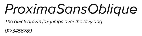 ProximaSansOblique Preview