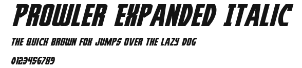 Prowler Expanded Italic Preview