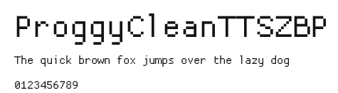 ProggyCleanTTSZBP Preview