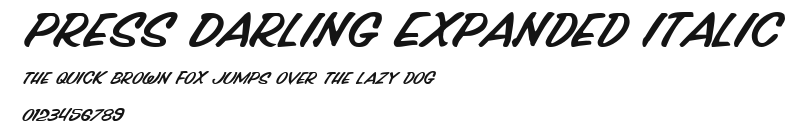 Press Darling Expanded Italic Preview