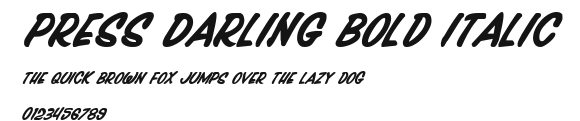 Press Darling Bold Italic Preview
