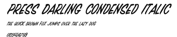 Press Darling Condensed Italic Preview