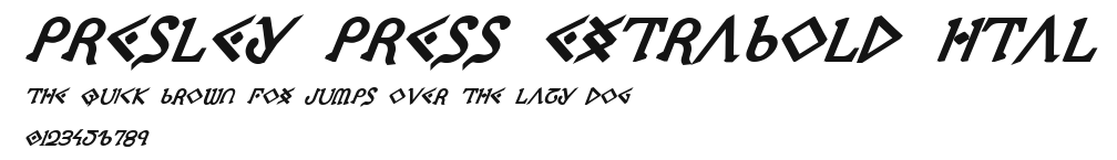 Presley Press ExtraBold Ital Preview